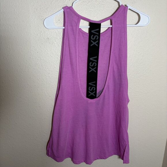 VSX Victoria's Secret Tank Top Women's Small Purple T Back Sleeveless Open Back - Picture 4 of 8